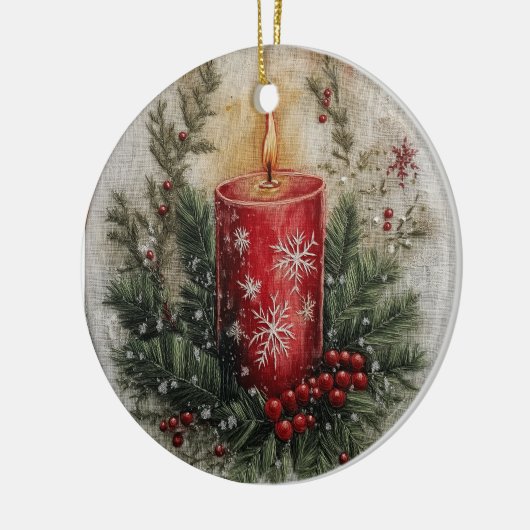 Brennkerze Keramik Ornament (Links)