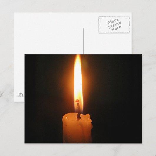 Brennkerze Postkarte (Vorne/Hinten)