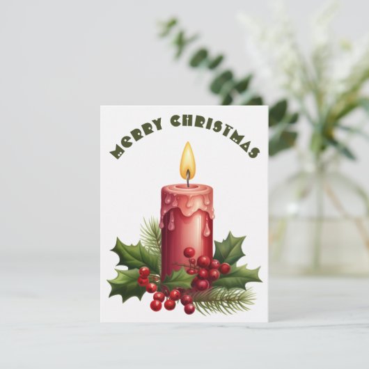 Brennkerze - Weihnachtskarte Feiertagskarte (Stehend Vorderseite)
