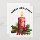 Brennkerze - Weihnachtskarte Feiertagskarte (Vorne/Hinten)