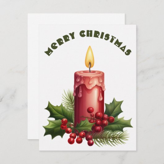 Brennkerze - Weihnachtskarte Feiertagskarte (Vorne/Hinten)