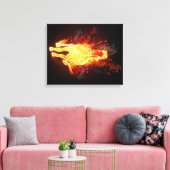 Brennpferd Leinwanddruck (Insitu (Wohnzimmer))
