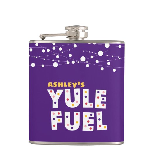 BRENNSTOFFFLASCHE MIT LILA WEIHNACHTEN FLACHMANN (Vorderseite)
