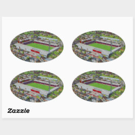 Brentford FC Griffin Park Stadion Luftbild Kunst Ovaler Aufkleber