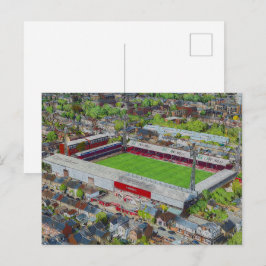 Brentford FC Griffin Park Stadion Luftbild Kunst Postkarte