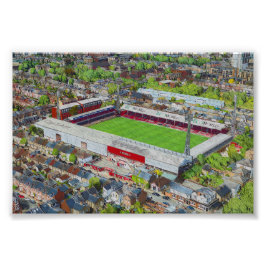 Brentford FC Griffin Park Stadium Aerial Art Fotodruck