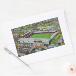Brentford FC Griffin Park Stadium Aerial Art Rechteckiger Aufkleber