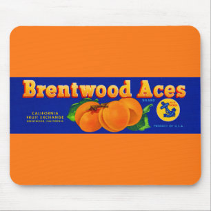Brentwood Aces Aprikosen-Kratetikett der 30er Jahr Mousepad