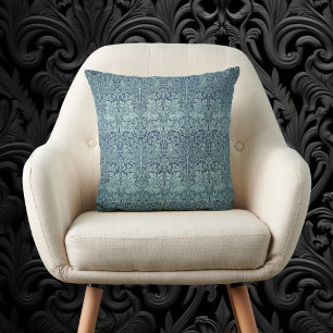 Brer Rabbit von William Morris Blaues Textilmuster Kissen