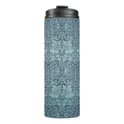Brer Rabbit von William Morris Blaues Textilmuster Thermosbecher (Vorderseite)