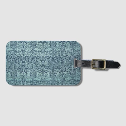 Brer Rabbit von William Morris Blue Textile Patter Gepäckanhänger (Vorderseite (Horizontal))