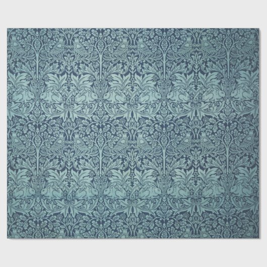 Brer Rabbit von William Morris Blue Textile Patter Geschenkpapier (Flach)