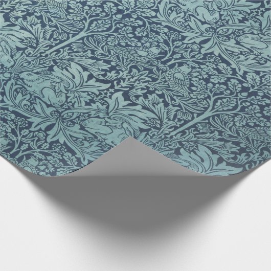 Brer Rabbit von William Morris Blue Textile Patter Geschenkpapier (Ecke)