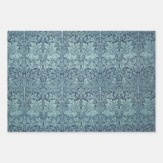 Brer Rabbit von William Morris Blue Textile Patter Geschenkpapier Set (Vorderseite 2)