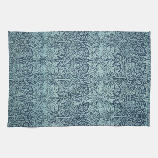 Brer Rabbit von William Morris Blue Textile Patter Geschirrtuch (Horizontal)