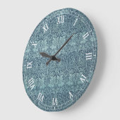 Brer Rabbit von William Morris Blue Textile Patter Große Wanduhr (Winkel)