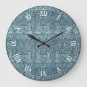 Brer Rabbit von William Morris Blue Textile Patter Große Wanduhr (Vorderseite)