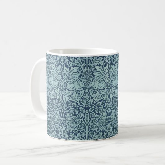 Brer Rabbit von William Morris Blue Textile Patter Kaffeetasse (Vorderseite Links)