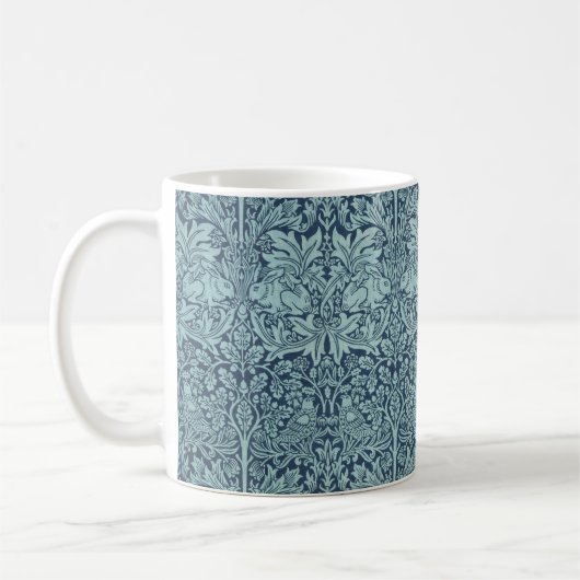 Brer Rabbit von William Morris Blue Textile Patter Kaffeetasse (Links)