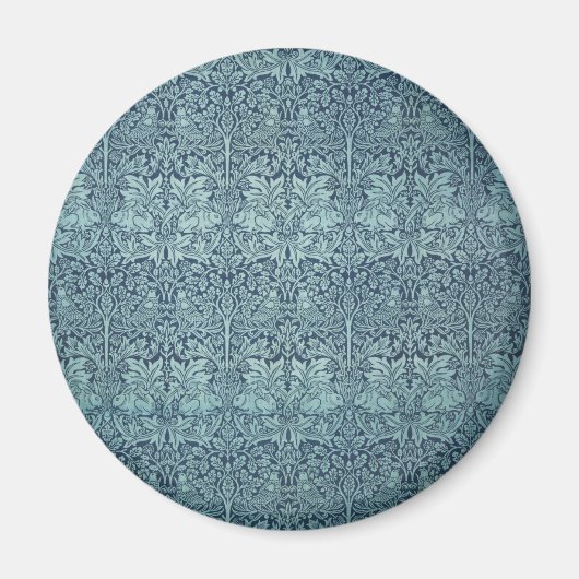 Brer Rabbit von William Morris Blue Textile Patter Magnet (Vorne)