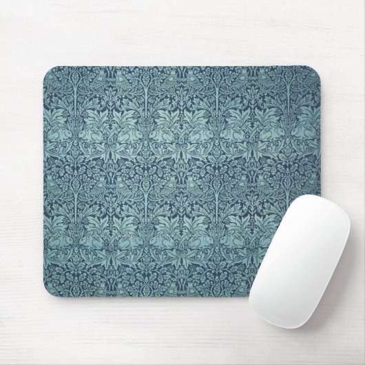 Brer Rabbit von William Morris Blue Textile Patter Mousepad (Mit Mouse)
