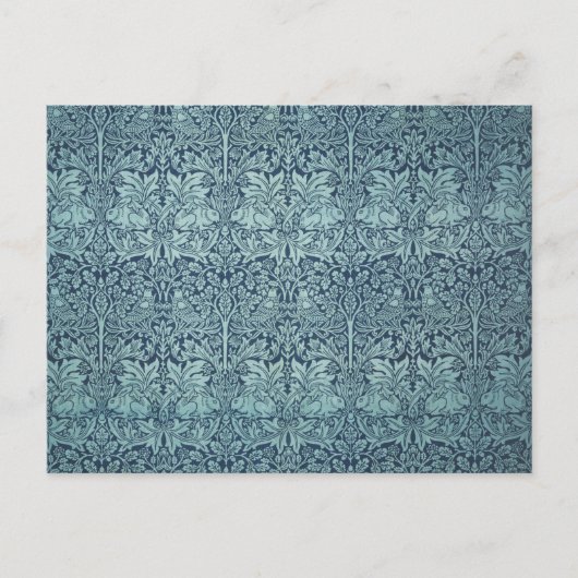 Brer Rabbit von William Morris Blue Textile Patter Postkarte (Vorderseite)