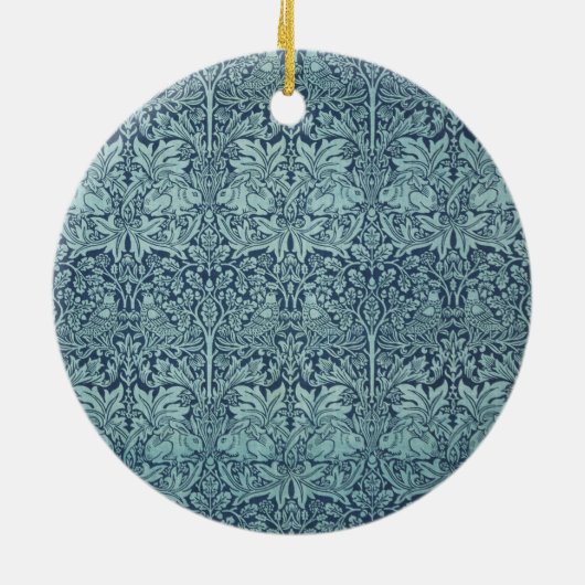 Brer Rabbit von William Morris, Textile Pattern Keramik Ornament (Hinten)