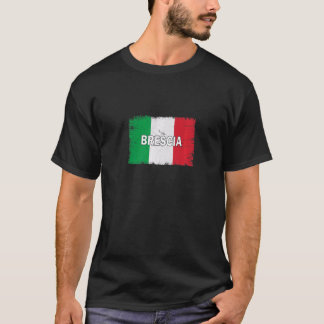 Brescia Italien Stadt mit italienischer Flagge T-Shirt