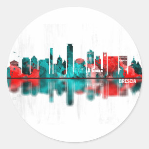 Brescia Italy Skyline Runder Aufkleber