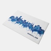 Breslau Polen Skyline Blue Fußmatte (Schrägansicht)