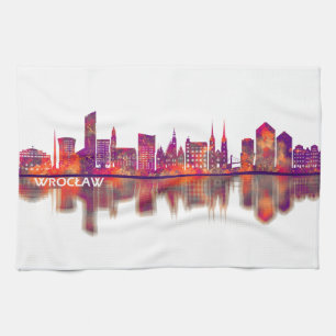 Breslau Polen Skyline Geschirrtuch