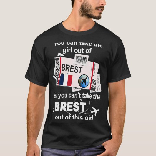 Brest Boarding Pass Brest Girl Brest T-Shirt (Vorderseite)