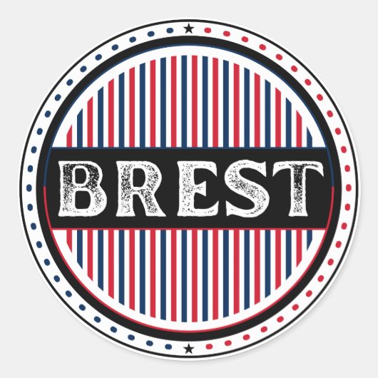 Brest City Pride Emblem – French Identity Runder Aufkleber (Vorderseite)