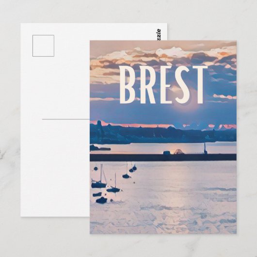 Brest Foto Vintage Postkarte (Vorne/Hinten)