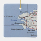 Brest France Vintag Map Keramikornament (Rückseite)
