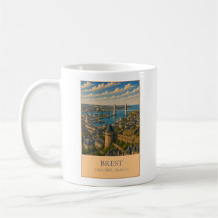 Brest, Frankreich – Vintage-Reisebecher Kaffeetasse