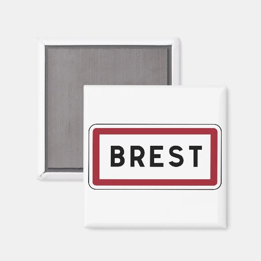 Brest, Road Sign, Frankreich Magnet (Vorderseite/Rückseite)