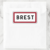 Brest, Road Sign, Frankreich Rechteckiger Aufkleber (Tasche)