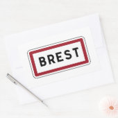 Brest, Road Sign, Frankreich Rechteckiger Aufkleber (Umschlag)