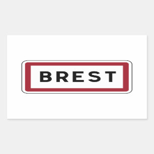 Brest, Verkehrsschild, Frankreich Rechteckiger Aufkleber