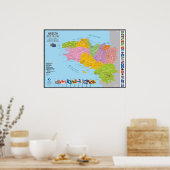 Bretagne, 9 Länder, 5 Departements Poster (Küche)