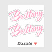 Bretagne-Dekorname in Rosa x2-Aufkleber Aufkleber (Blatt)