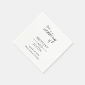 Bretagne Elegante Moderner Schwarz-weißer Cocktail Serviette (Ecke)