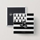 Bretagne-Flagge (Bretone) Button (Vorne & Hinten)