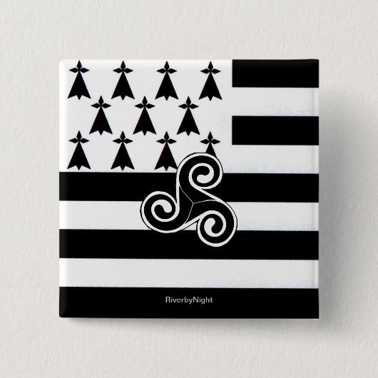 Bretagne-Flagge (Bretone) Button (Vorderseite)