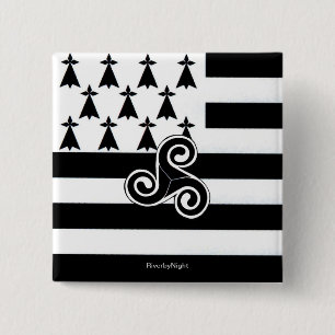 Bretagne-Flagge (Bretone) Button