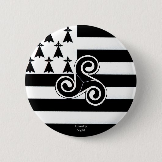 Bretagne-Flagge (Bretone) Button (Vorderseite)