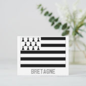 Bretagne-Flagge mit Namen Postkarte (Stehend Vorderseite)