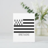 Bretagne-Flagge mit Namen Postkarte (Stehend Vorderseite)