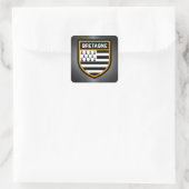 Bretagne-Flagge Quadratischer Aufkleber (Tasche)